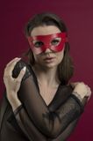 Mistery Mask, Genuine Leather, Red